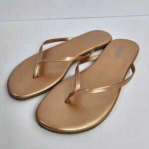 Aerie Metallic Bronze Thong Flip Flop Sandals Women's Size 8
